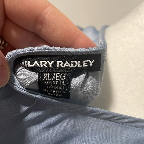 Hilary Radley Light Blue Front Pintuck Sleeveless V Neck Tank Top Size XL - Picture 7 of 7